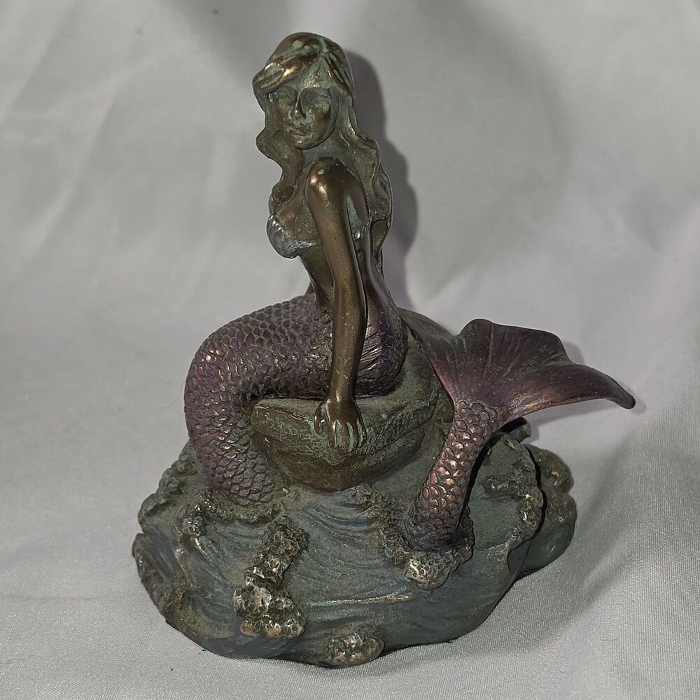 Summit Collection Mermaid Figurine 5" Bronze Tone Nautical Fantasy Ocean Decor